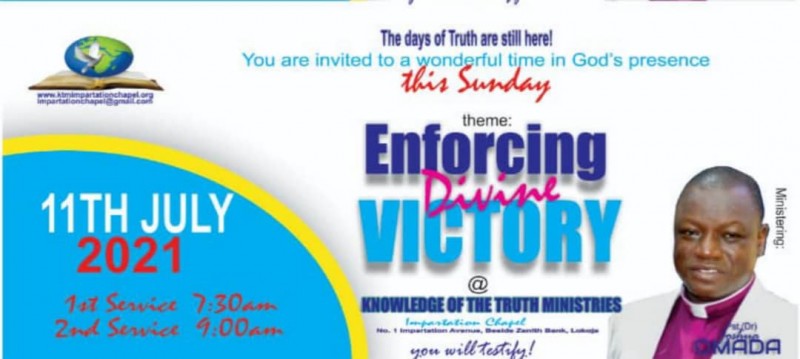 Sunday; 11th July, 2021. Enforcing Divine Victory
